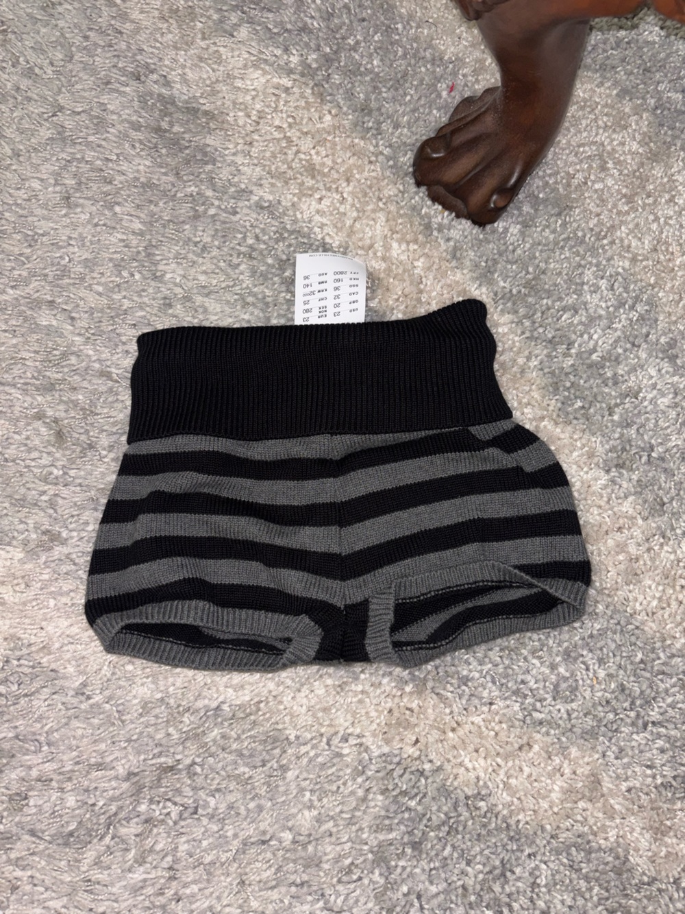 Brandy Melville knit mini shorts in Black Stripe